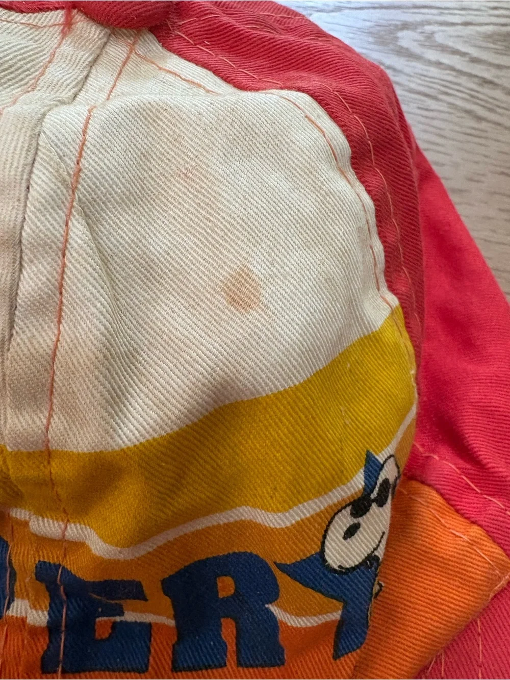 Vintage Snoopy Hat Colorful “Super” Red Orange Yellow *Read*